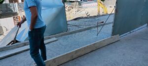 انجرف جزئي للتربة في مكان الأشغال